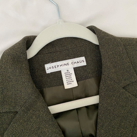 JOSEPHINE CHAUS Dark Olive Green Wool Blend Blazer Jacket - Picture 2 of 5